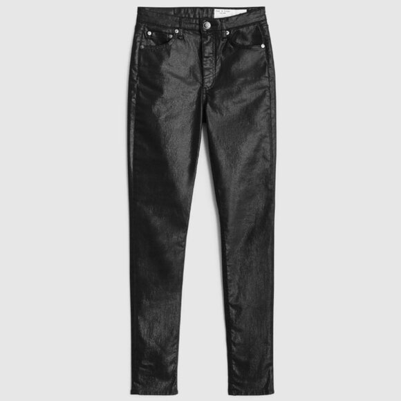 NEW Rag & Bone New York | Nina Skinny High-Rise Jean in Coated Black | Size 24 - Picture 3 of 10
